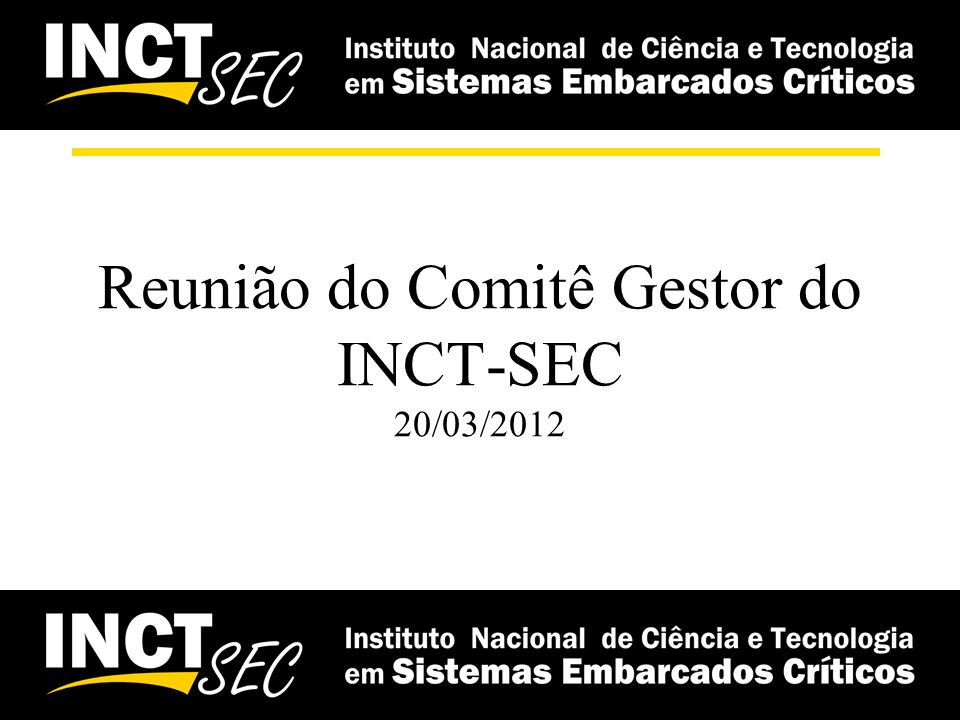 Reunião do Comitê Gestor do INCT-SEC 20/03/2012