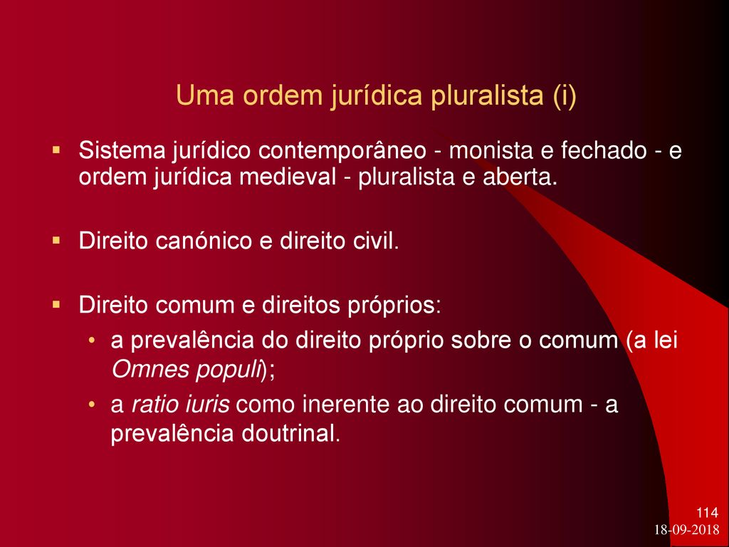 Uma ordem jurídica pluralista (i)