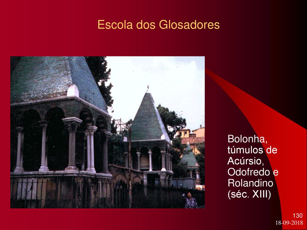 Escola dos Glosadores Bolonha, túmulos de Acúrsio, Odofredo e Rolandino (séc. XIII)