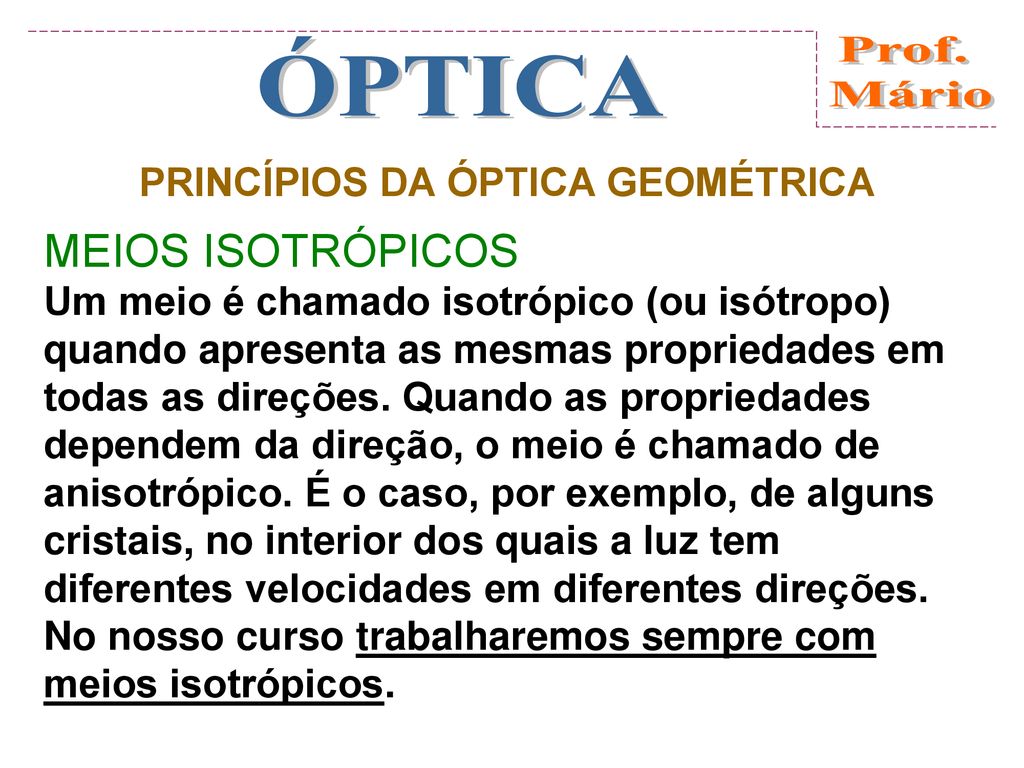 Anisotropia ótica em meios não-homogêneos: Miragem (Ótica  não-linear/Catenária) 