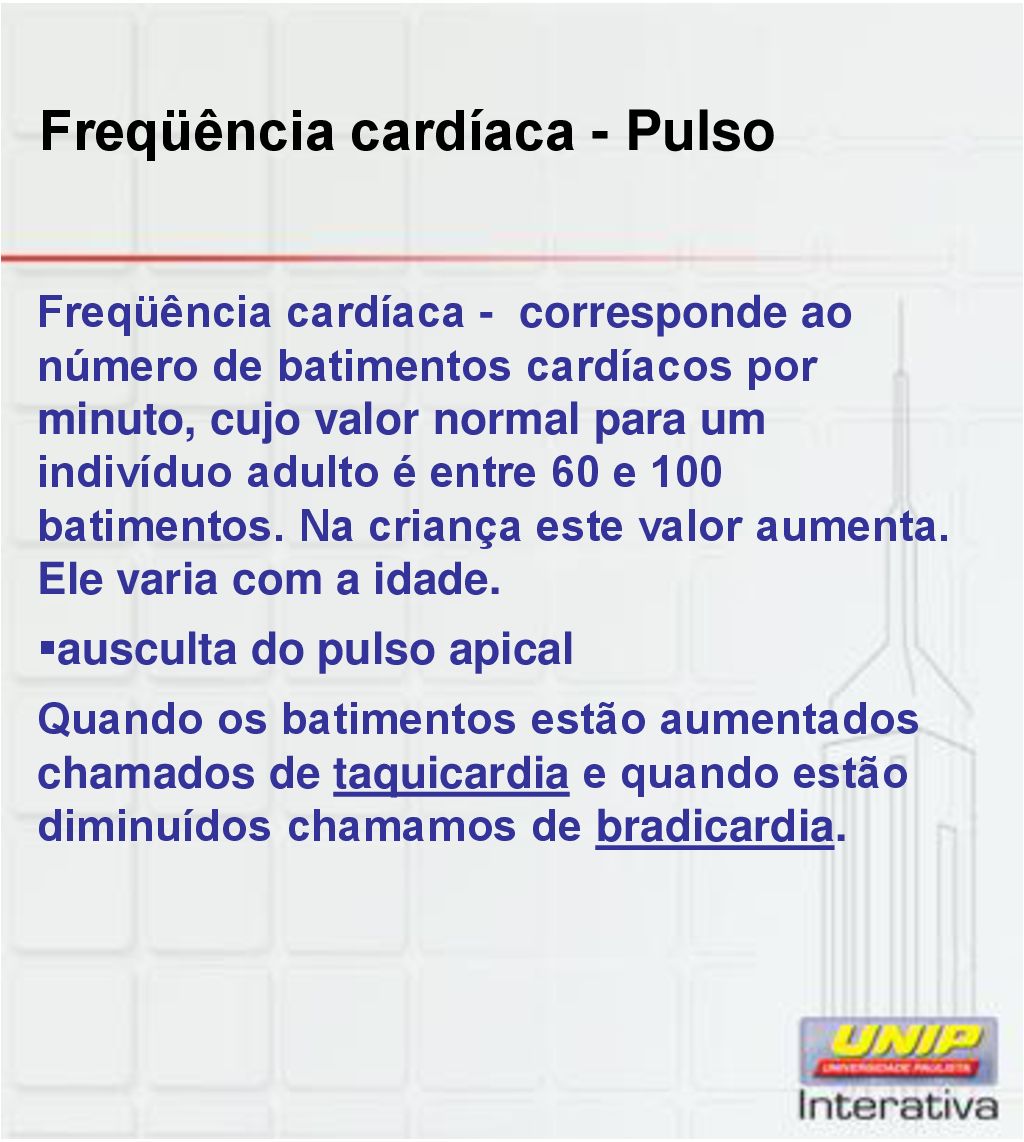 Freqüência cardíaca - Pulso