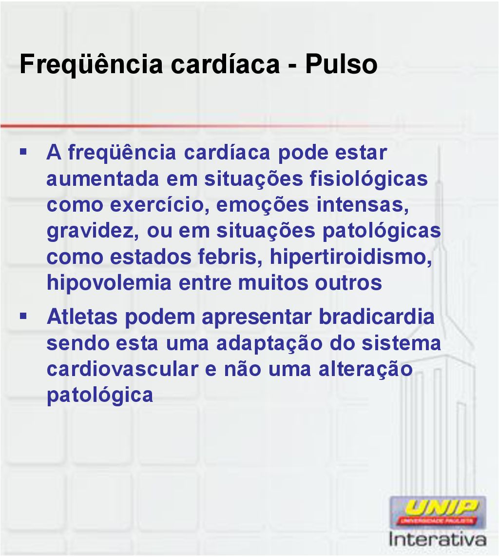 Freqüência cardíaca - Pulso