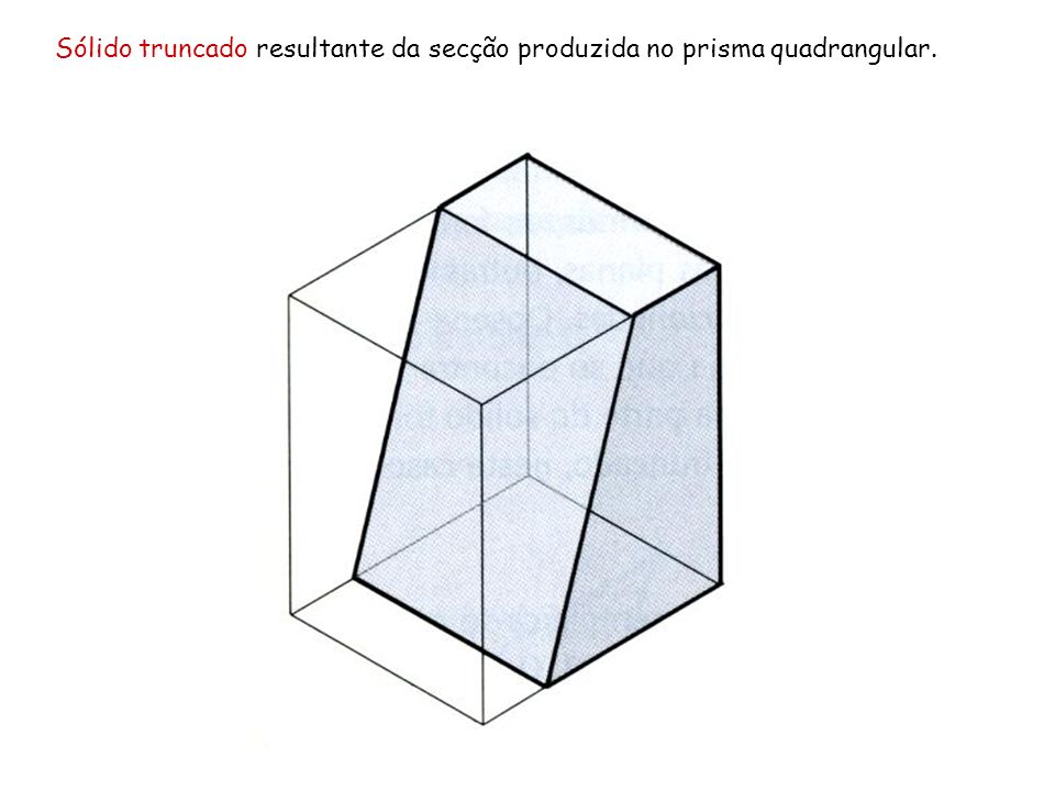 Sólido truncado resultante da secção produzida no prisma quadrangular.
