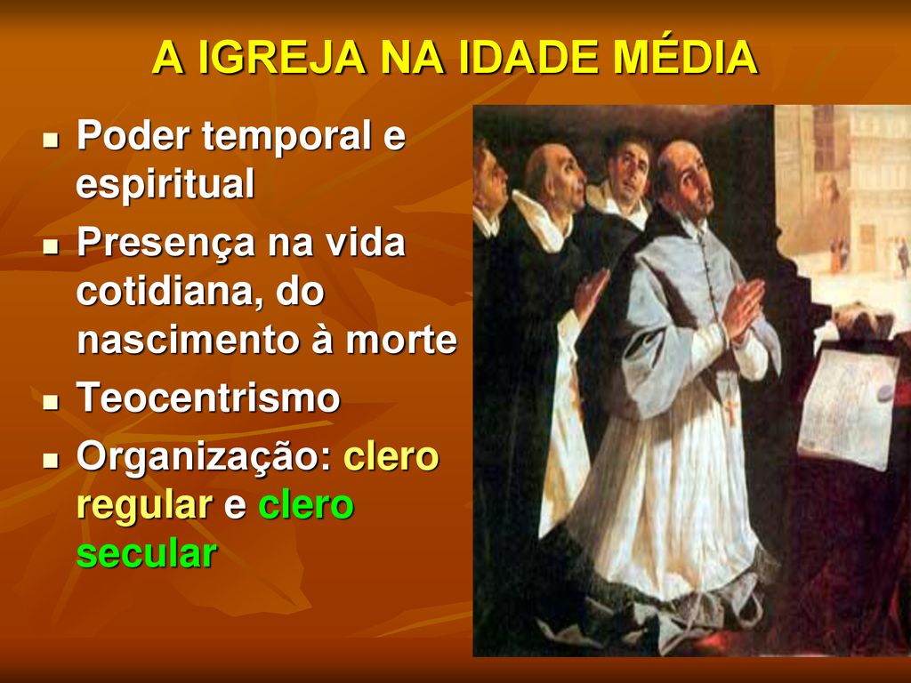 A IGREJA NA IDADE MÉDIA Poder temporal e espiritual - ppt carregar