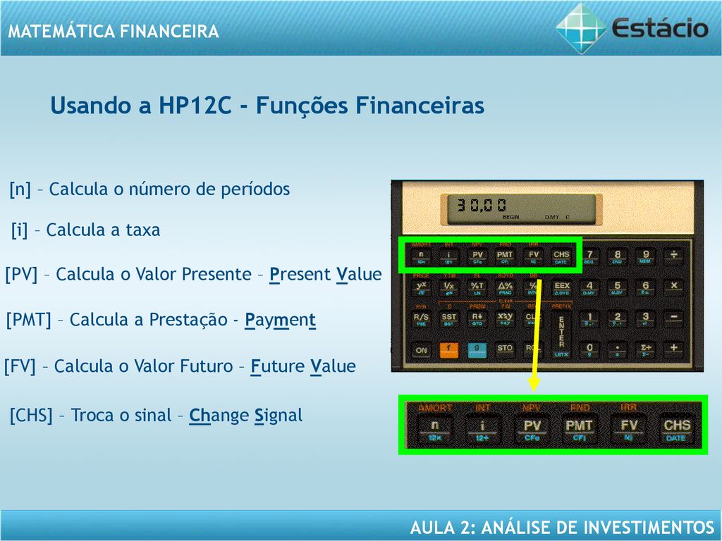 Usando a HP12C - Funções Financeiras