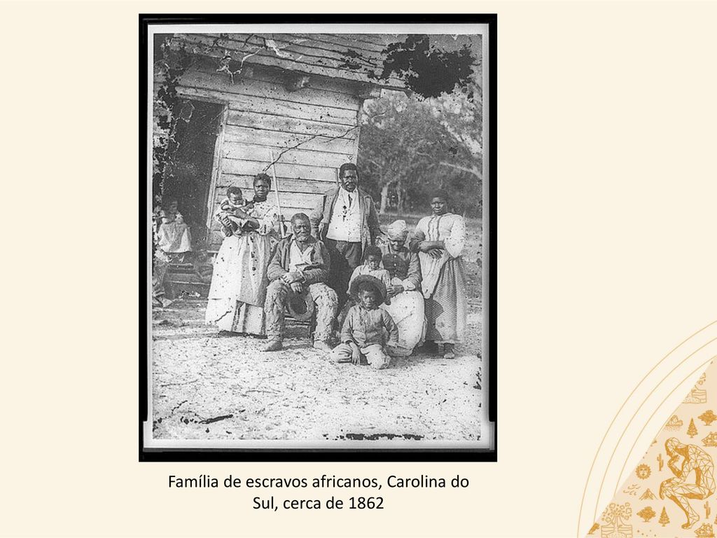 Família de escravos africanos, Carolina do Sul, cerca de 1862