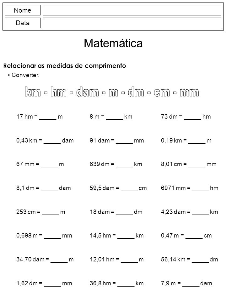Nome Data Matematica Leitura De Numeros Ppt Carregar