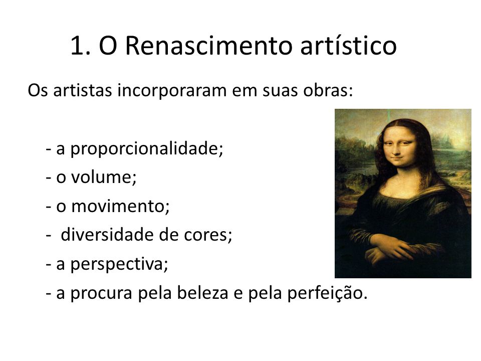 1. O Renascimento artístico