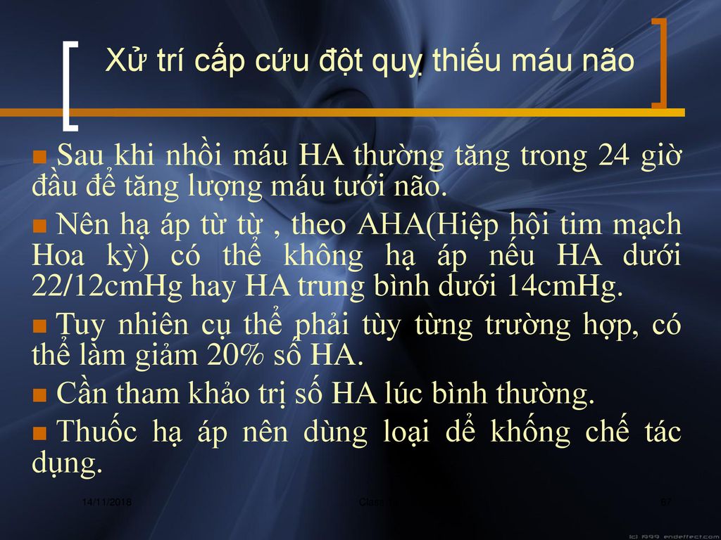 Xử trí cấp cứu đột quỵ thiếu máu não