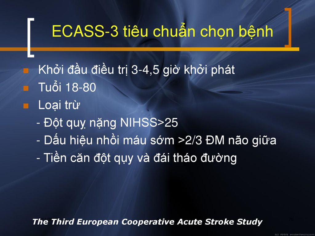 ECASS-3 tiêu chuẩn chọn bệnh