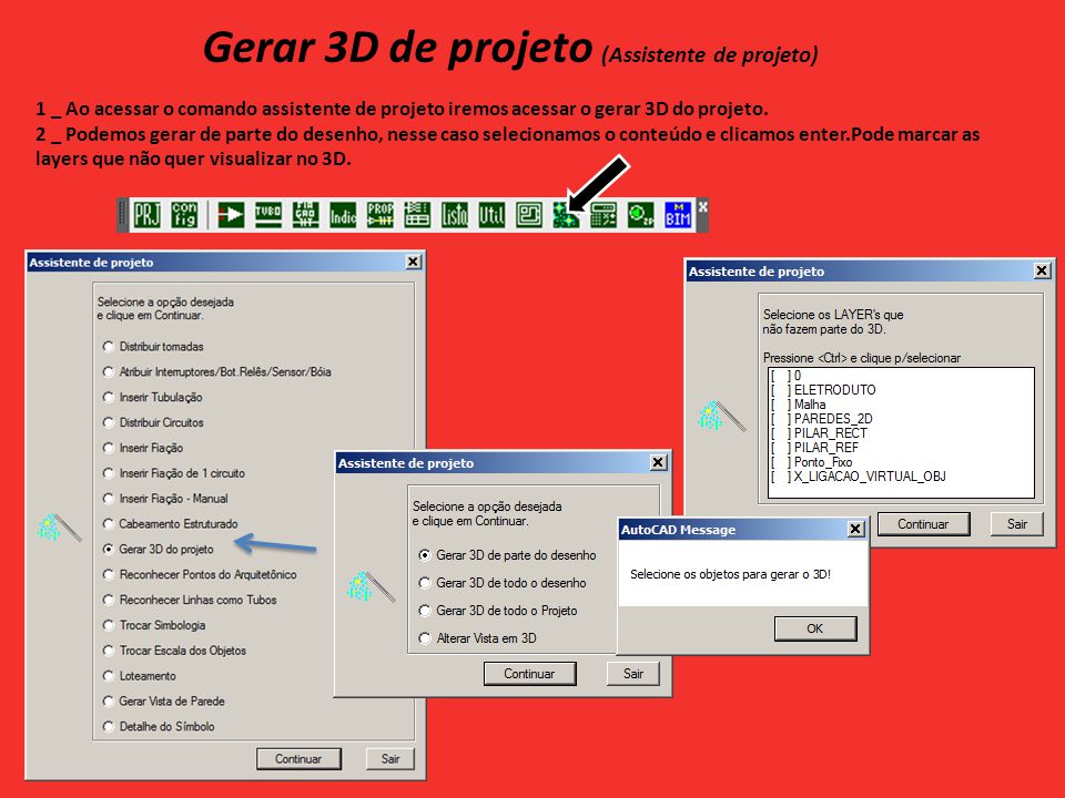 Gerar 3D de projeto (Assistente de projeto)