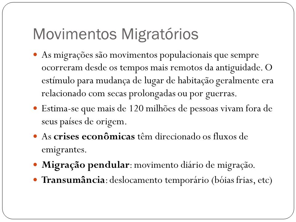 Movimentos Migratórios