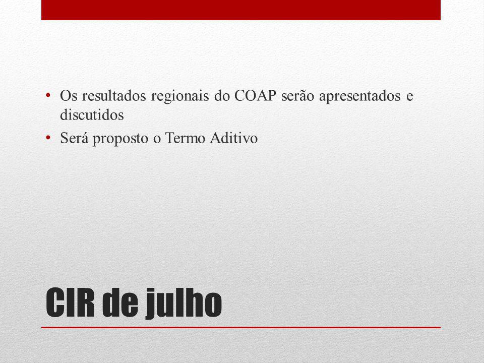 Os resultados regionais do COAP serão apresentados e discutidos