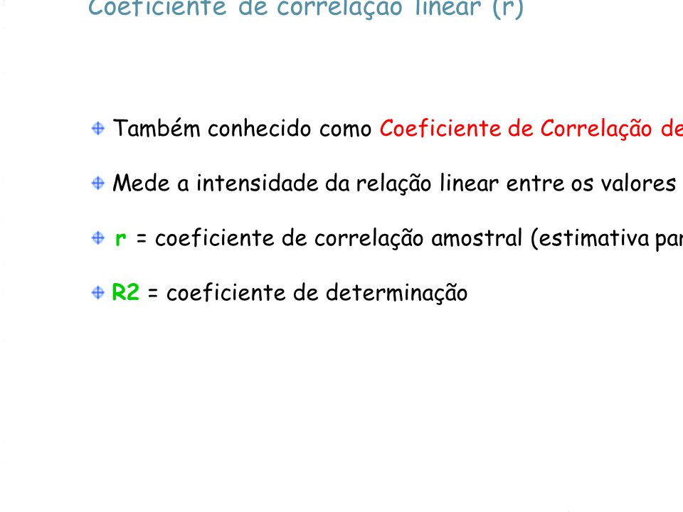 Coeficiente de correlação linear (r)