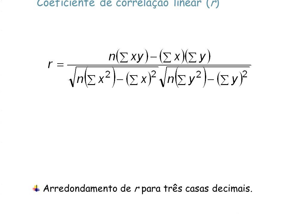 Coeficiente de correlação linear (r)