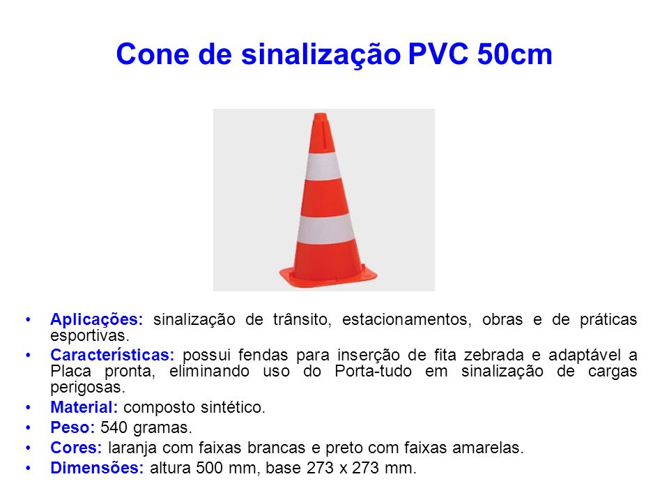 Cone de sinalização PVC 50cm