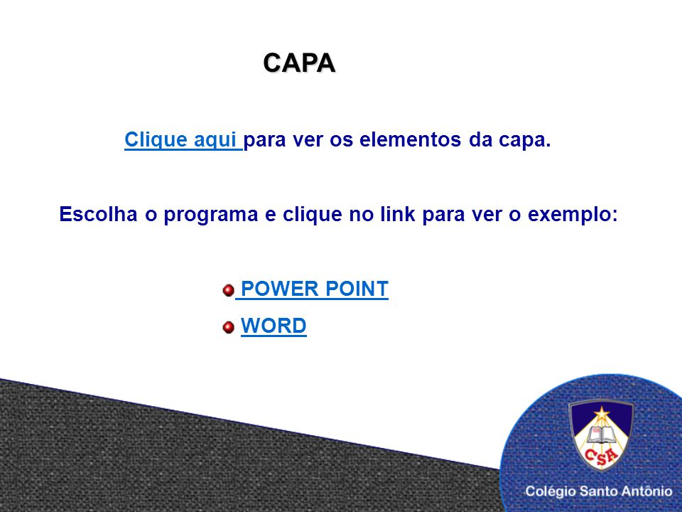 CAPA Clique aqui para ver os elementos da capa.