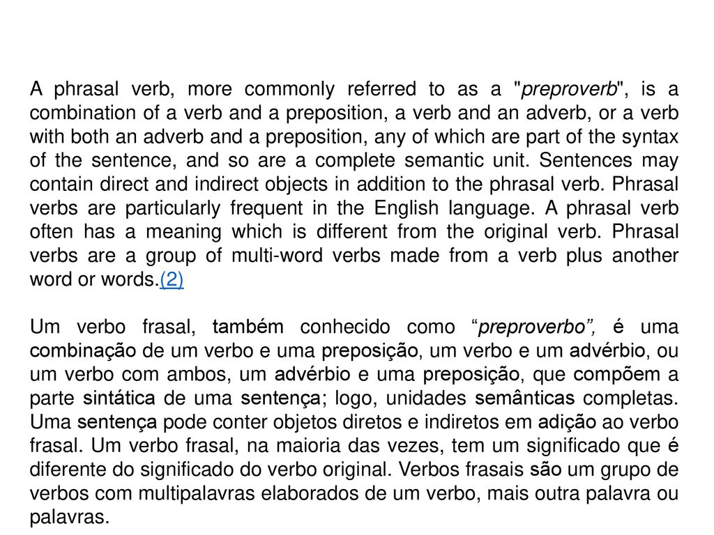 Phrasal Verbs I - Vanoli - Mentoria, Idiomas e Tradução