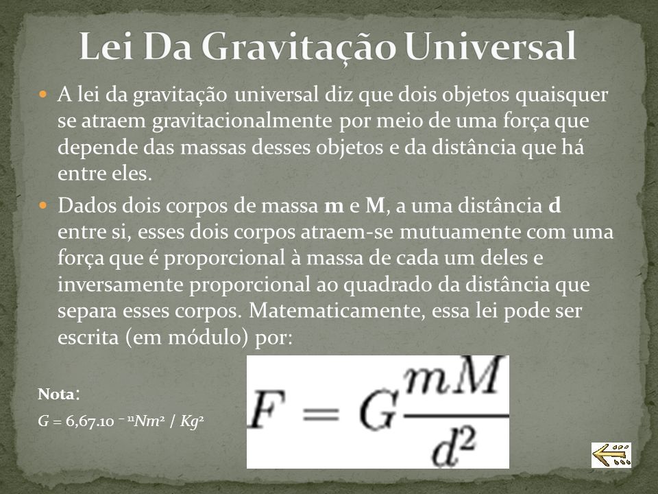 Lei Da Gravitação Universal