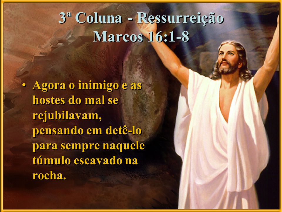 3ª Coluna - Ressurreição Marcos 16:1-8