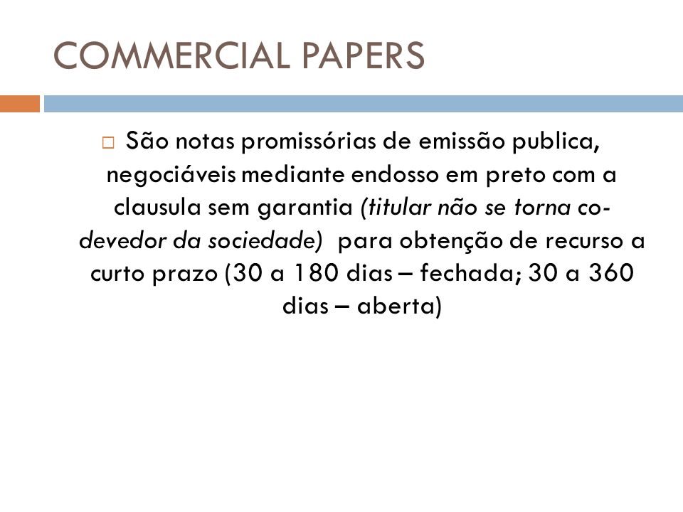 COMMERCIAL PAPERS