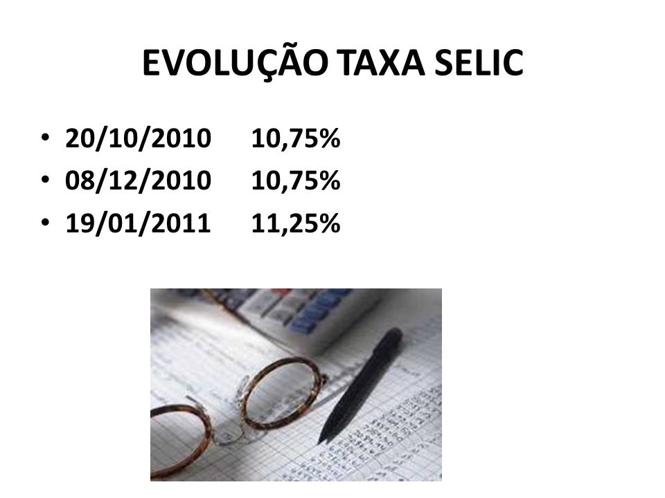 EVOLUÇÃO TAXA SELIC 20/10/ ,75% 08/12/ ,75%
