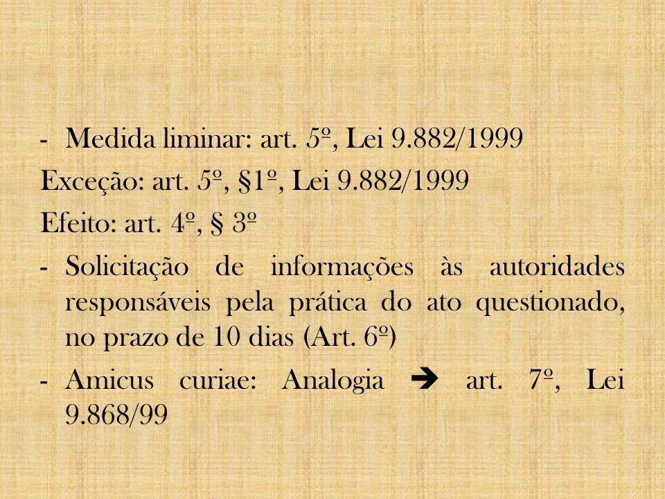 Medida liminar: art. 5º, Lei 9.882/1999