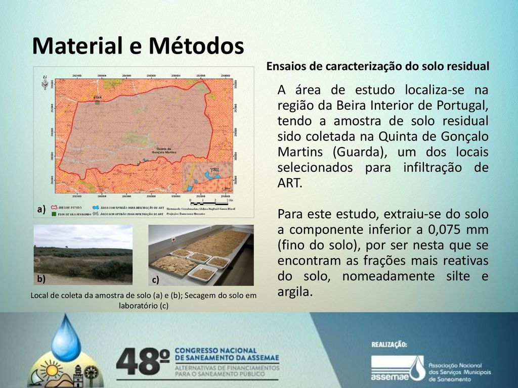 Material e Métodos Ensaios de caracterização do solo residual. g.