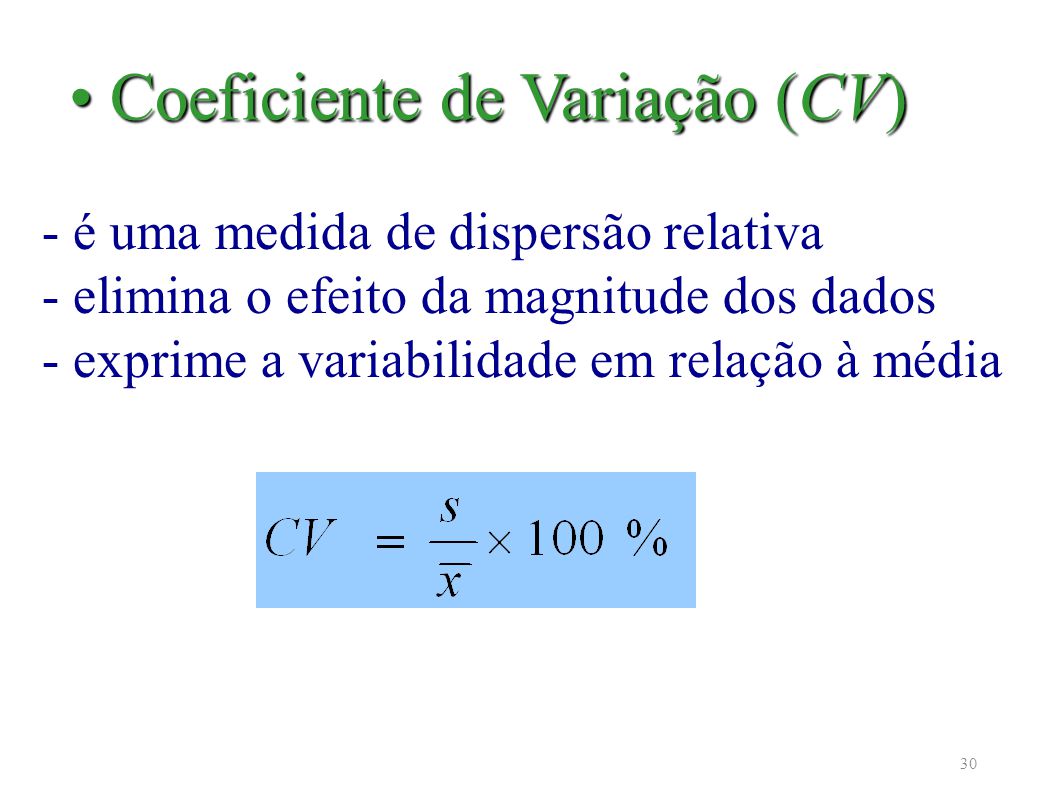 Coeficiente de Variação (CV)