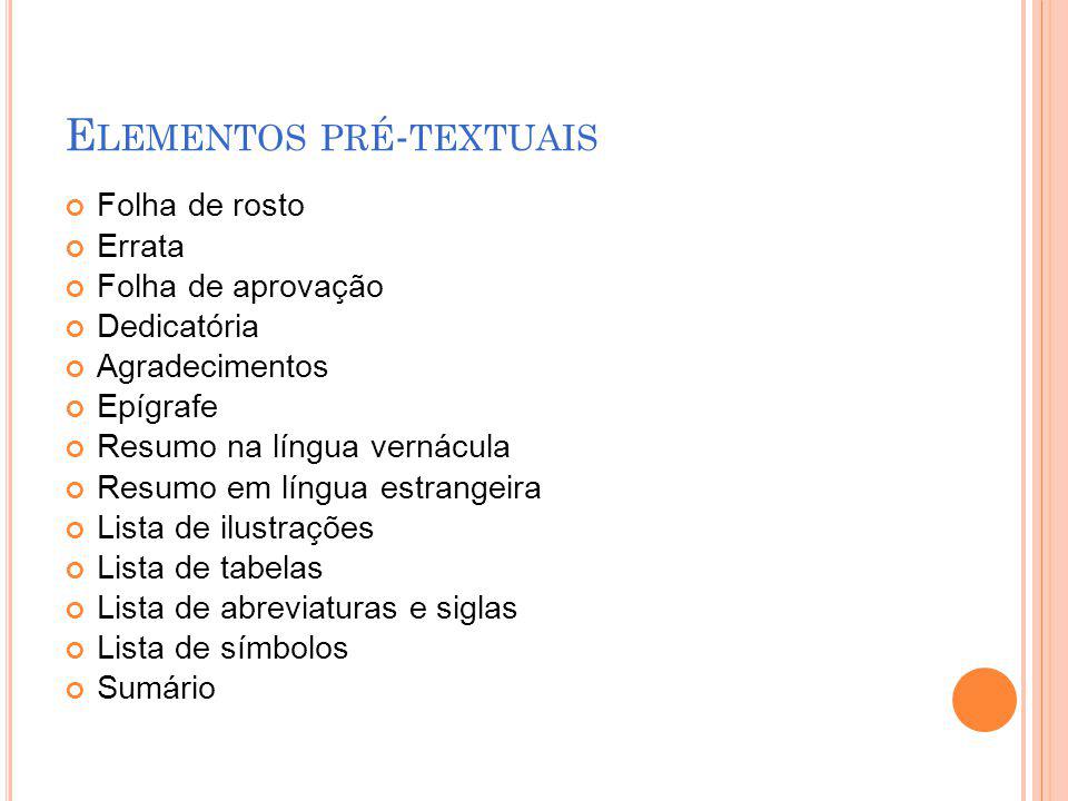 Elementos pré-textuais
