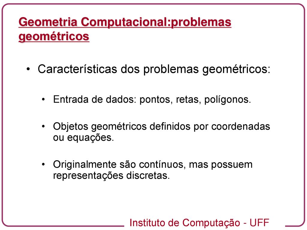 Geometria Computacional - ppt carregar