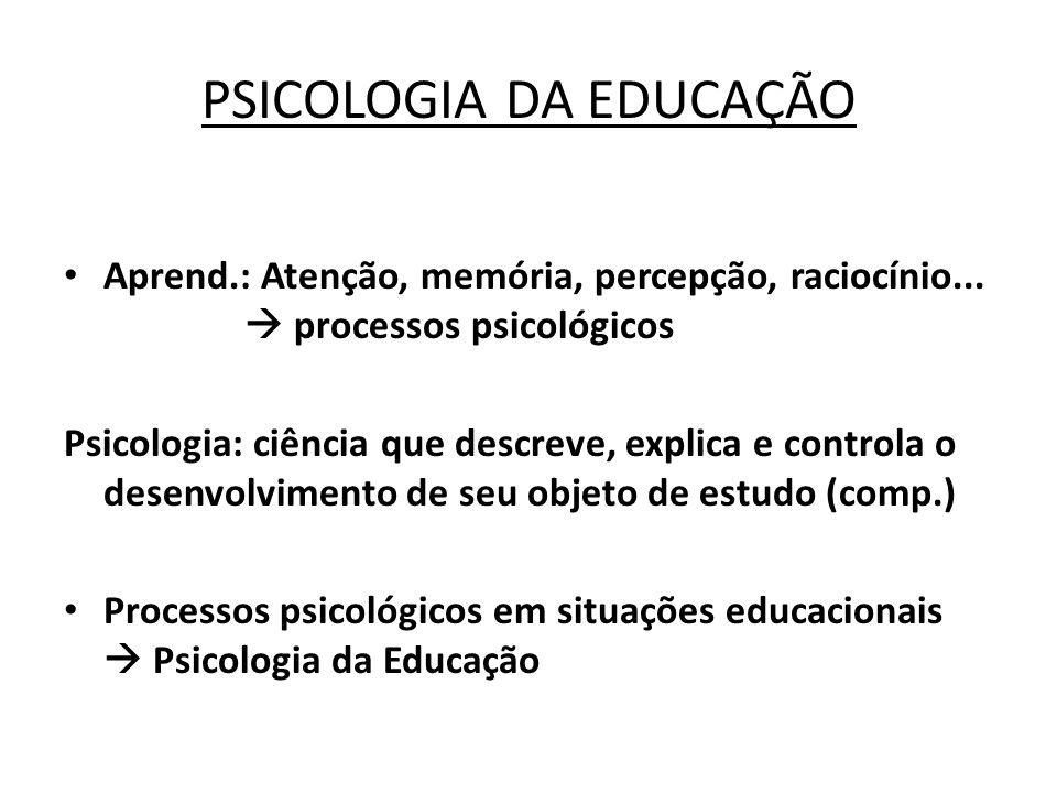 PSICOLOGIA DA EDUCAÇÃO