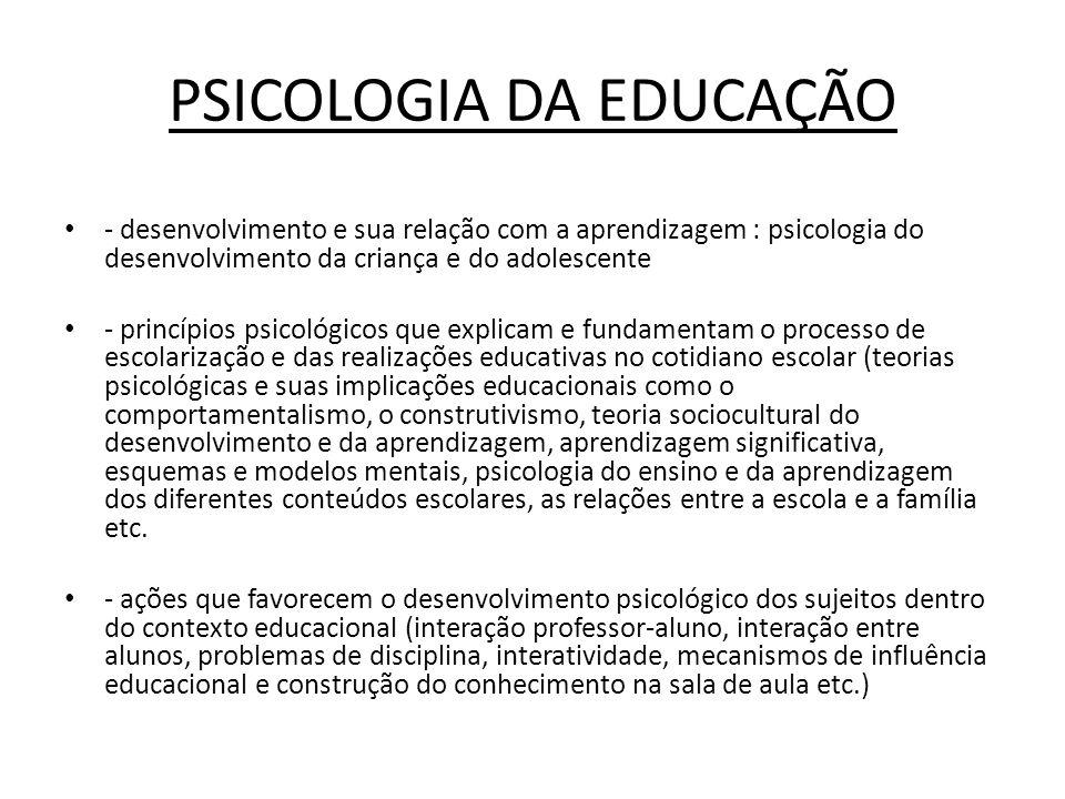 PSICOLOGIA DA EDUCAÇÃO