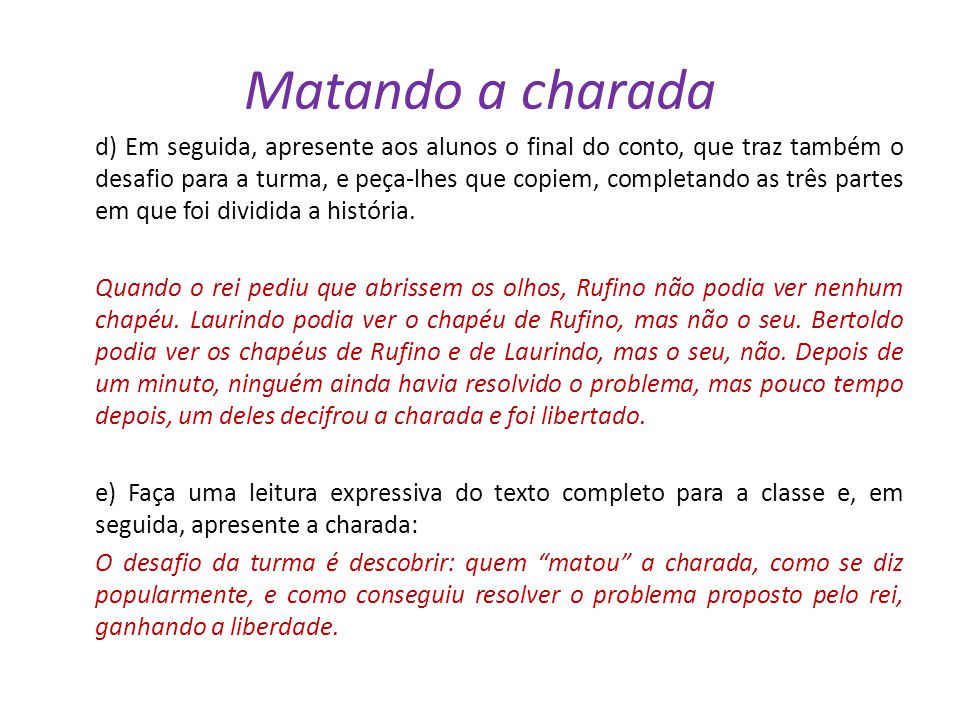CHARADA DA LEITURA