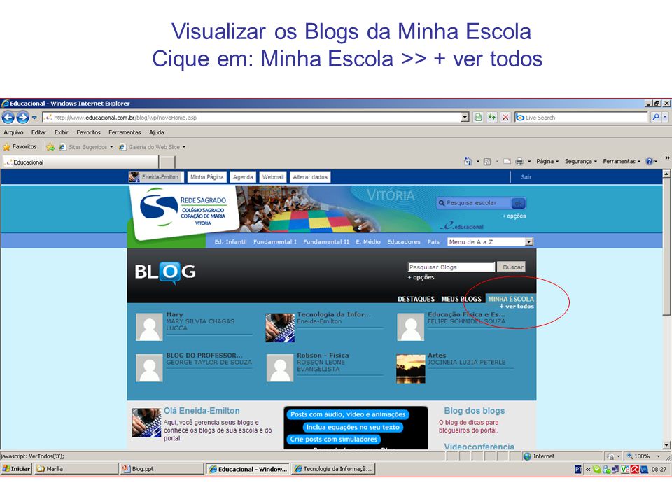 Visualizar os Blogs da Minha Escola