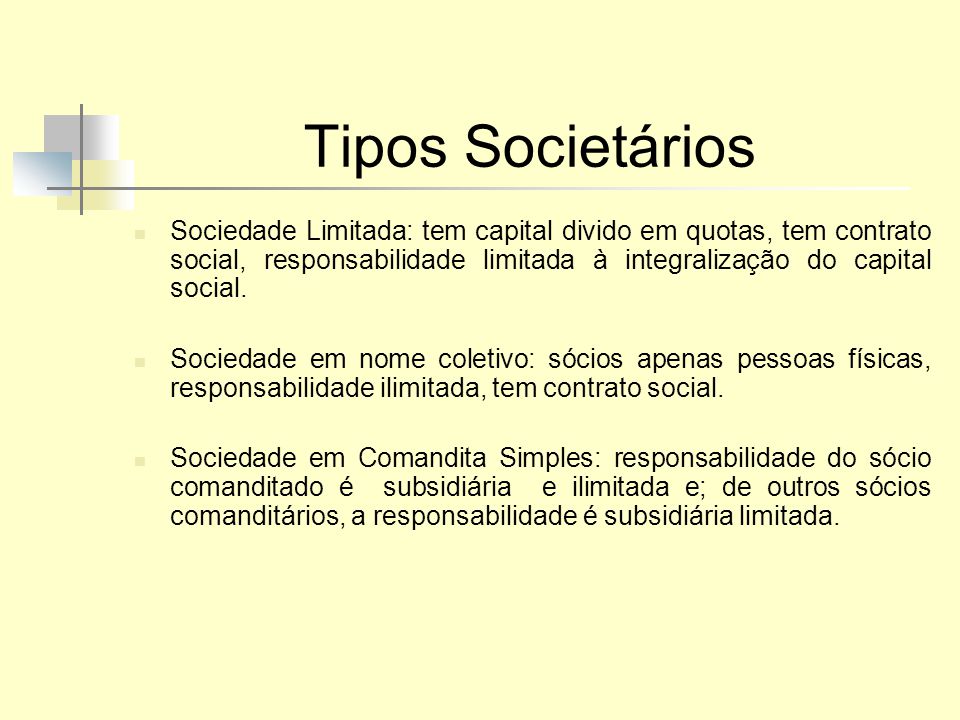 Tipos Societários