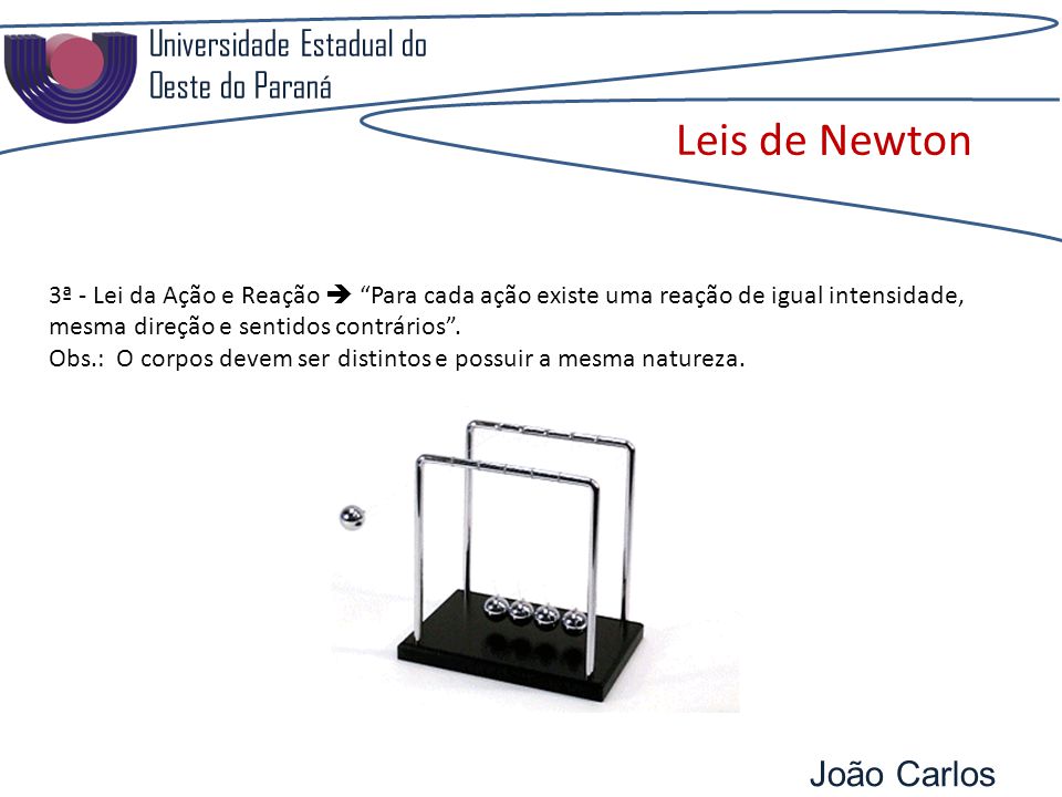 Leis de Newton Universidade Estadual do Oeste do Paraná