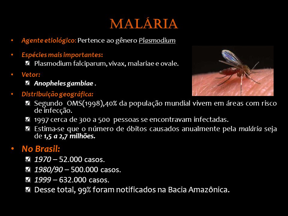 Malária No Brasil: 1970 – casos. 1980/90 – casos.
