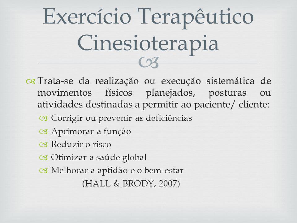 Exercício Terapêutico Cinesioterapia