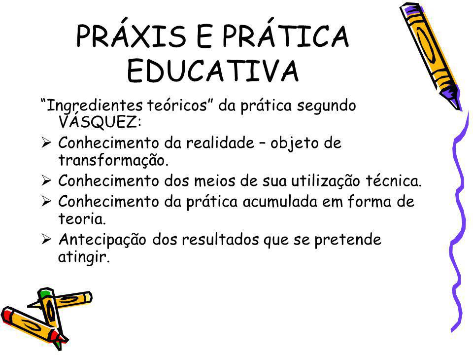 PRÁXIS E PRÁTICA EDUCATIVA