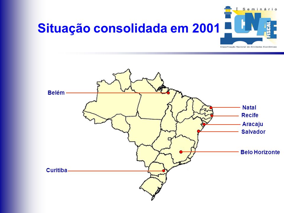 Implantações em 2001 Belém Natal Aracaju Curitiba