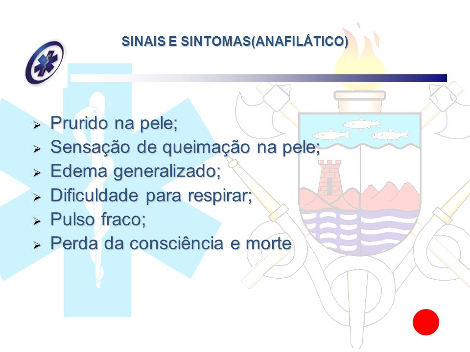 SINAIS E SINTOMAS(ANAFILÁTICO)