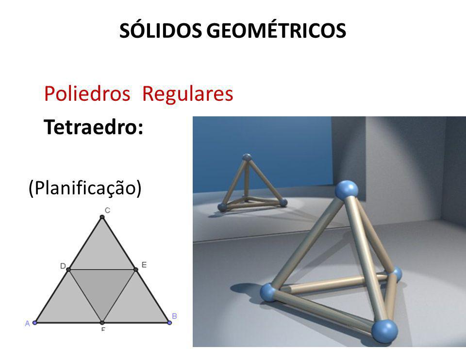 SÓLIDOS GEOMÉTRICOS Poliedros Regulares Tetraedro: (Planificação)