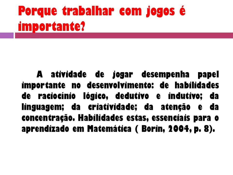 Slide a importancia dos jogos da matematica