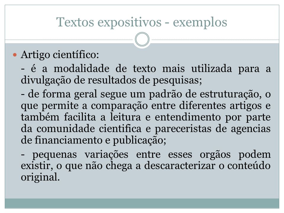 Textos expositivos - exemplos