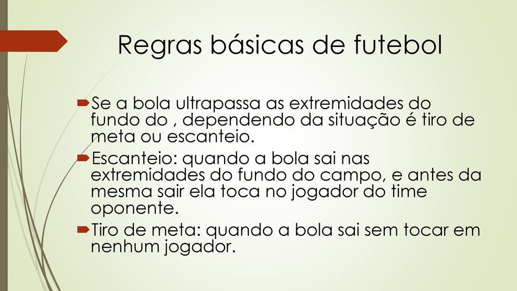 Regras básicas  Futebol 