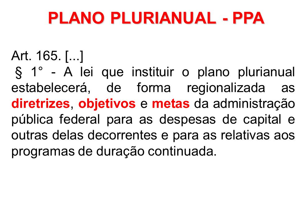 PLANO PLURIANUAL - PPA Art [...]