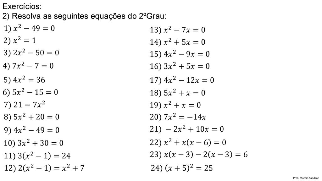 9º Ano - Equações Do 2º Grau, PDF, Equações