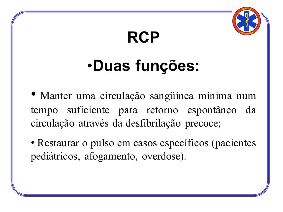 RCP Duas funções: