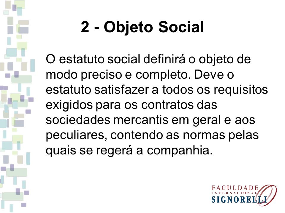 2 - Objeto Social